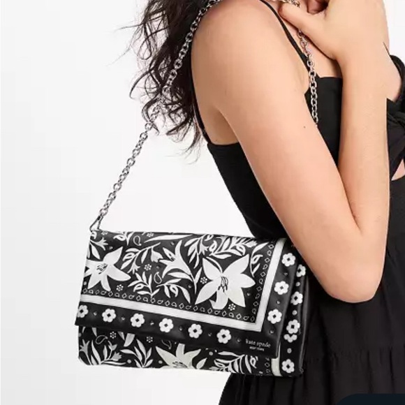 Authentic KATE SPADE Satin/Crystals bandana clutch/Shoulder bag - Picture 15 of 16